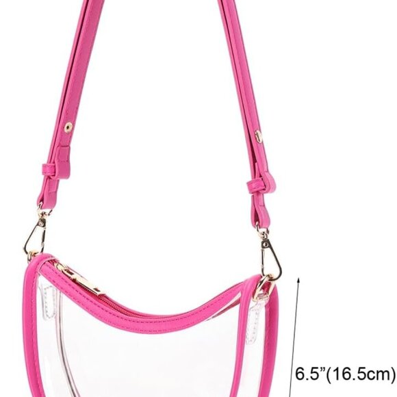 Clear Hobo Bag PVC Plastic Stadium Approved Shoulder Purse for Sport and Events - Picture 6 of 6